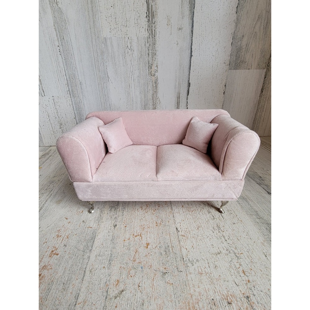 Unique pink jewelry trinket box couch velvet accessory cute home decor figure